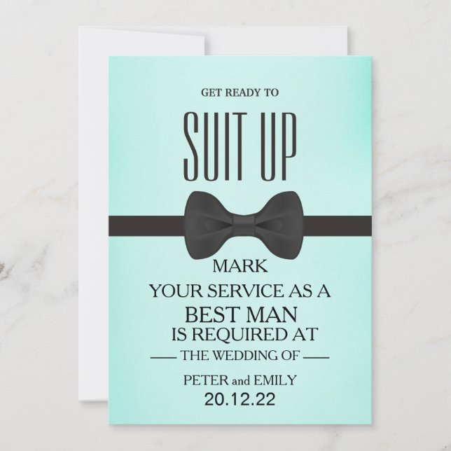 Your Service as a Best Man Invitation (Front)
