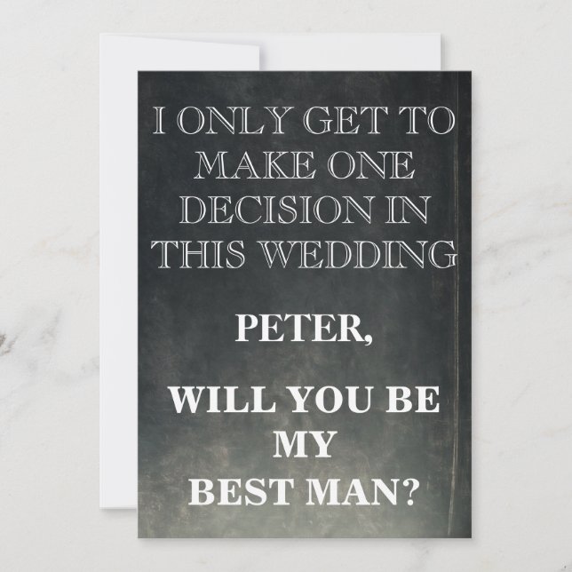 Your Service as a Best Man Request Invitation (Front)