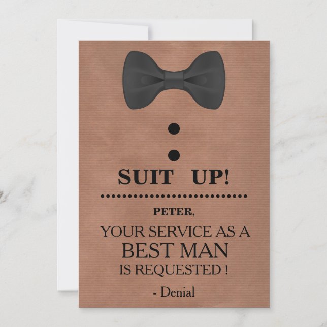 Your Service as a Best man Request Invitation (Front)