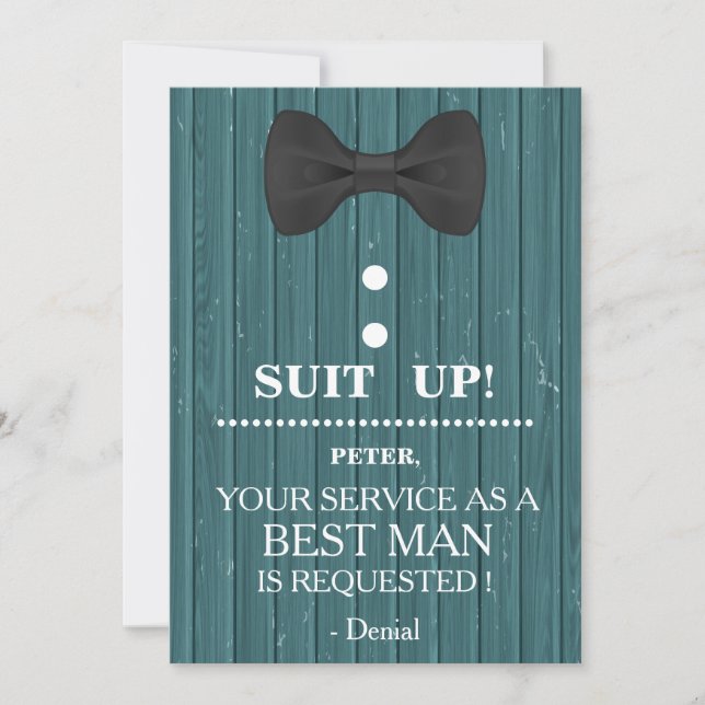 Your Service as a Best man Request Invitation (Front)