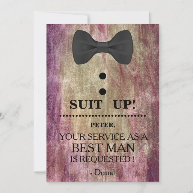 Your Service as a Best man Request Invitation (Front)