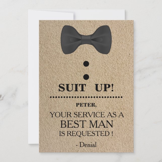 Your Service as a Best man Request Invitation (Front)