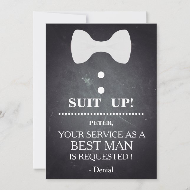 Your Service as a Best man Request Invitation (Front)