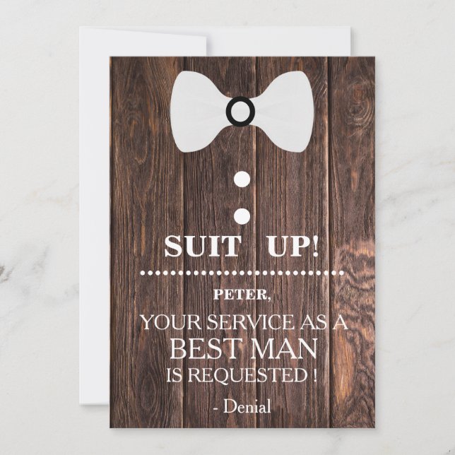 Your Service as a Best man Request Invitation (Front)
