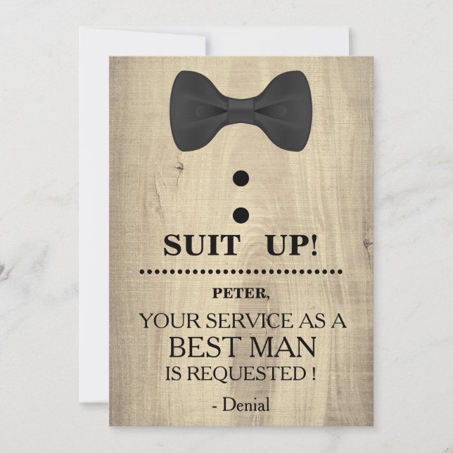 Your Service as a Best man Request Invitation (Front)