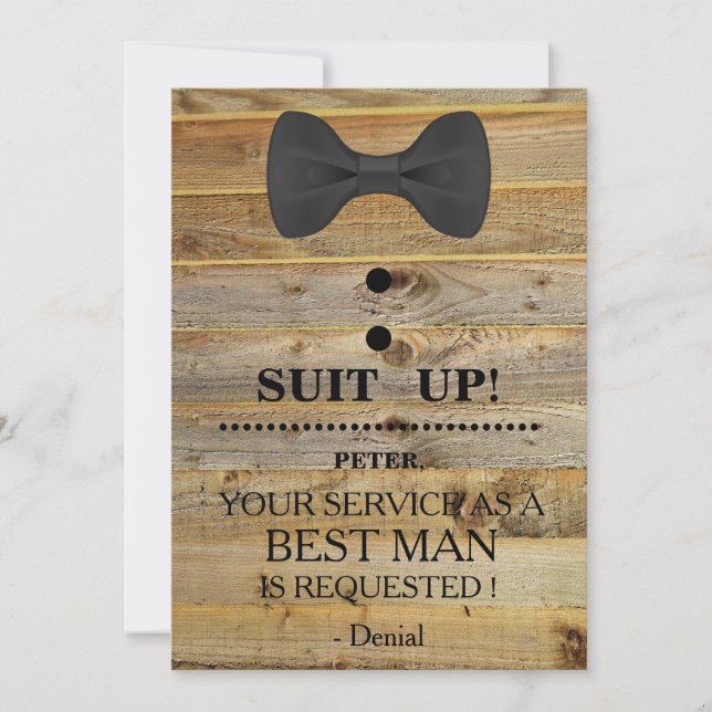 Your Service as a Best man Request Invitation (Front)