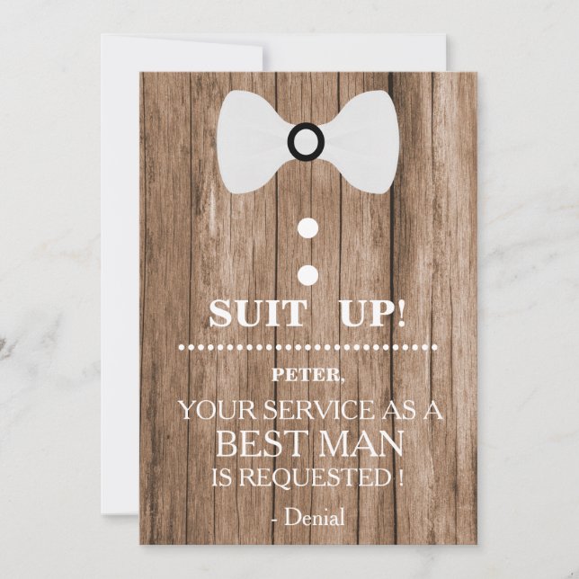Your Service as a Best man Request Invitation (Front)