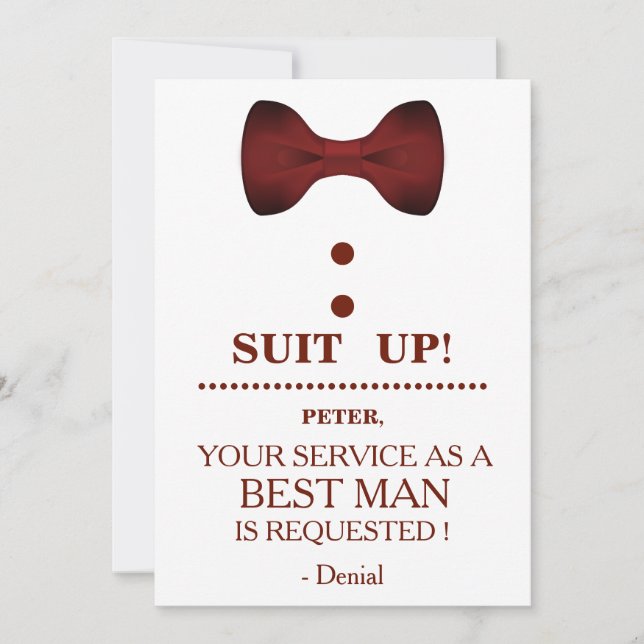 Your Service as a Best man Request Invitation (Front)
