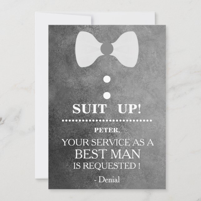 Your Service as a Best man Request Invitation (Front)