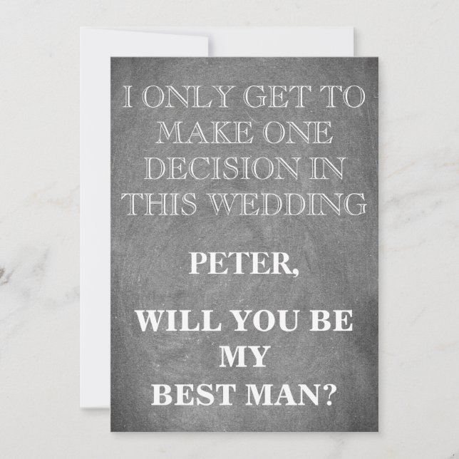 Your Service as a Best Man Request Invitation (Front)