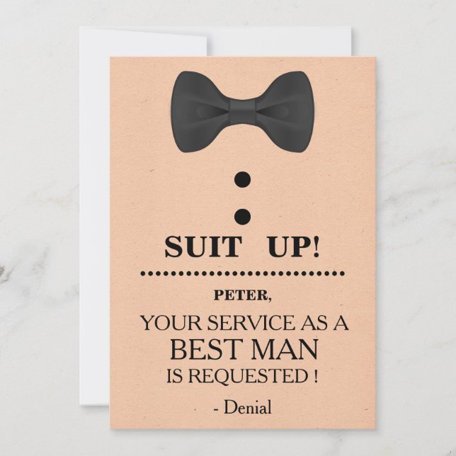 Your Service as a Best man Request Invitation (Front)