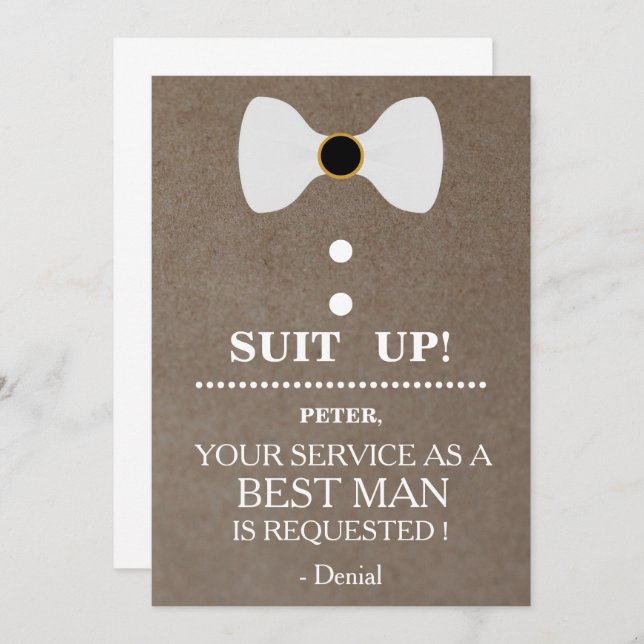 Your Service as a Best man Request Invitation (Front/Back)