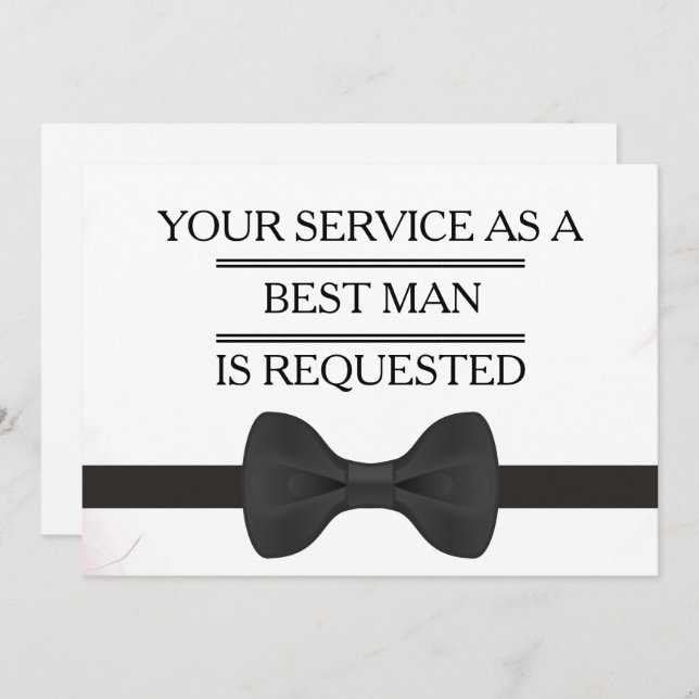 Your Service as a Groomsman Best Man Request Invit Invitation (Front/Back)