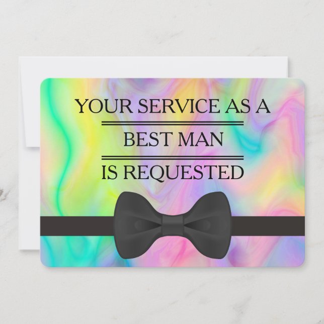 Your Service as a Groomsman Best Man Request Invitation (Front)