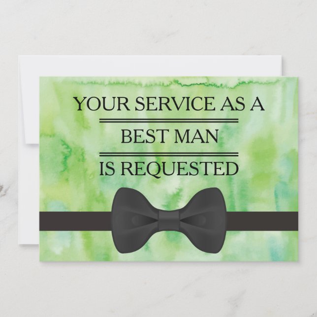 Your Service as a Groomsman Best Man Request Invitation (Front)