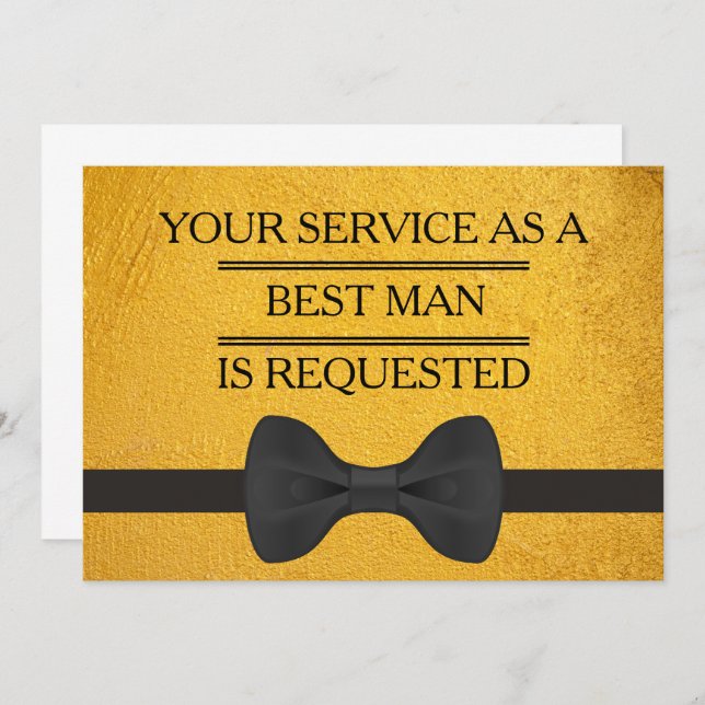 Your Service as a Groomsman Best Man Request Invitation (Front/Back)