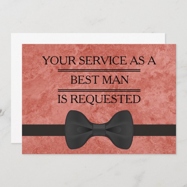 Your Service as a Groomsman Best Man Request Invitation (Front/Back)