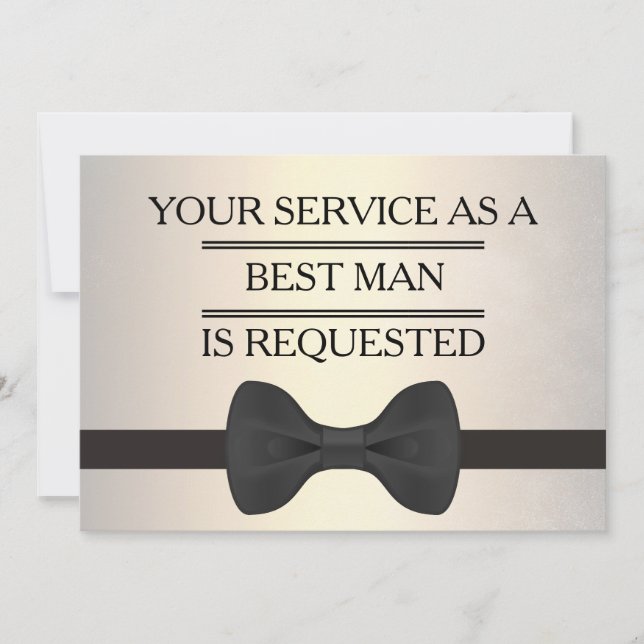 Your Service as a Groomsman Best Man Request Invitation (Front)