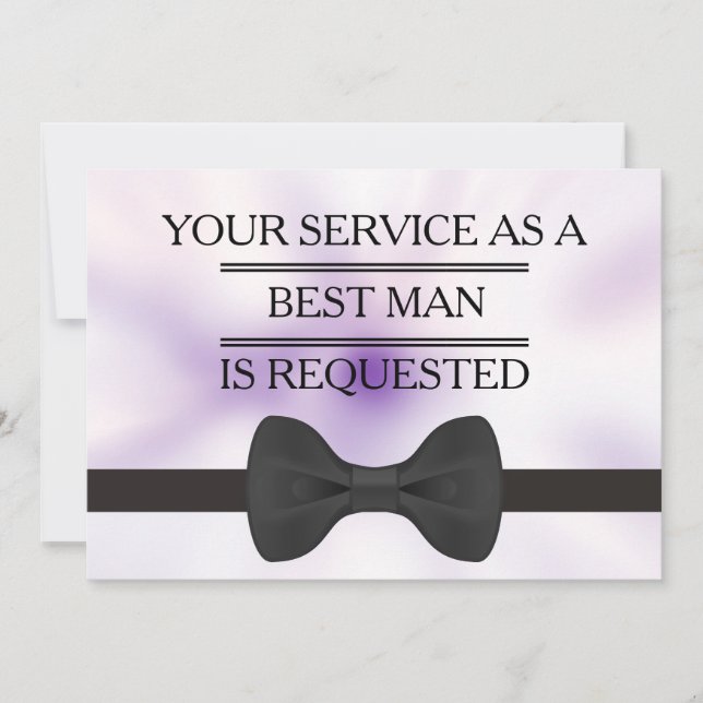 Your Service as a Groomsman Best Man Request Invitation (Front)
