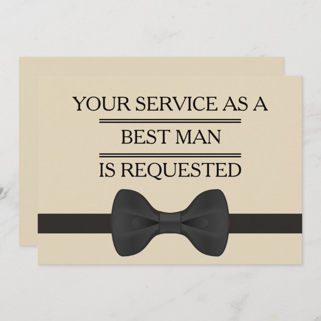 Your Service as a Groomsman Best Man Request Invitation (Front/Back)