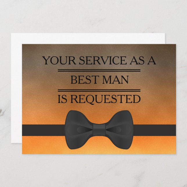 Your Service as a Groomsman Best Man Request Invitation (Front/Back)