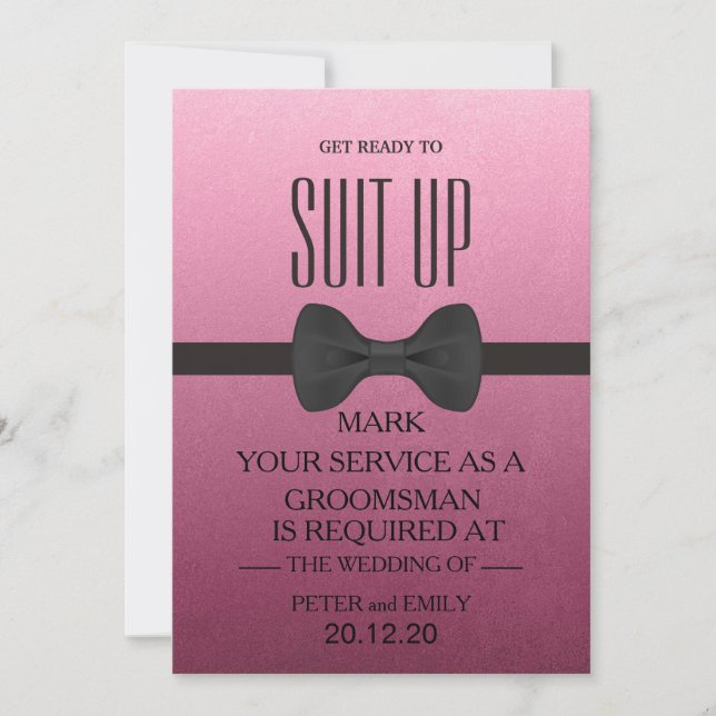 Your Service as a Groomsman Invitation (Front)