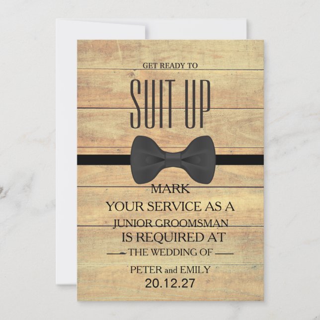 Your Service as a Groomsman Invitation (Front)