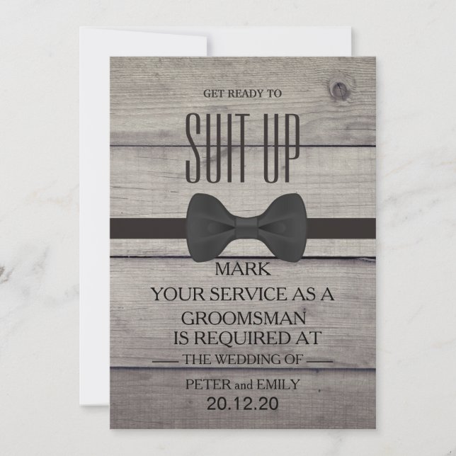 Your Service as a Groomsman Invitation (Front)