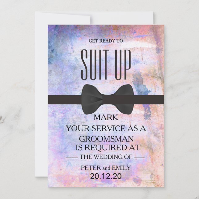 Your Service as a Groomsman Invitation (Front)