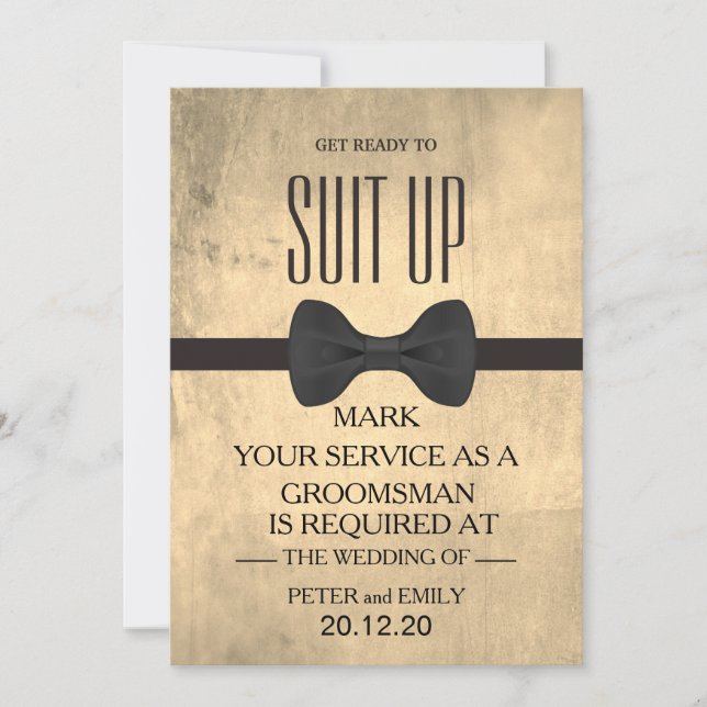 Your Service as a Groomsman Invitation (Front)