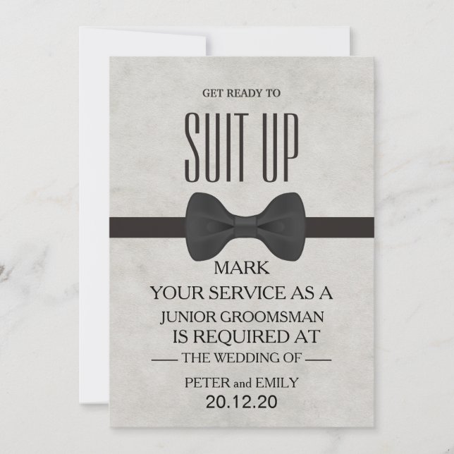 Your Service as a Groomsman Invitation (Front)