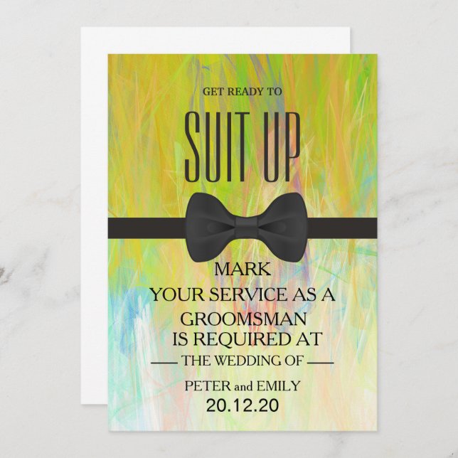 Your Service as a Groomsman Invitation (Front/Back)