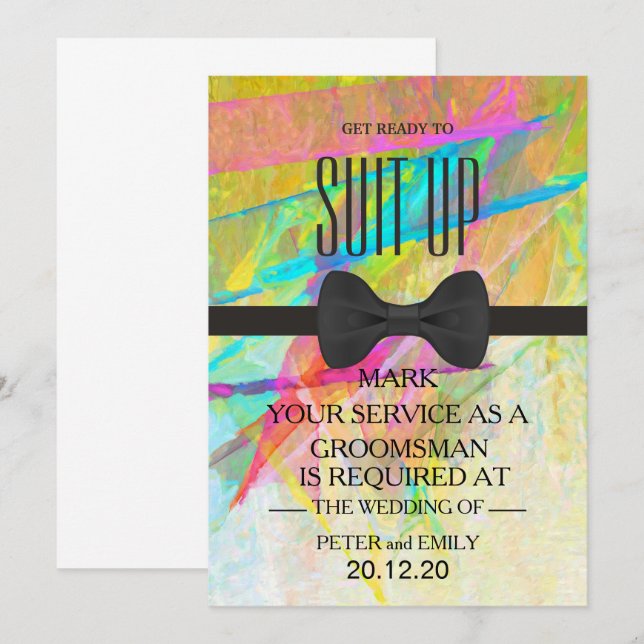 Your Service as a Groomsman Invitation (Front/Back)