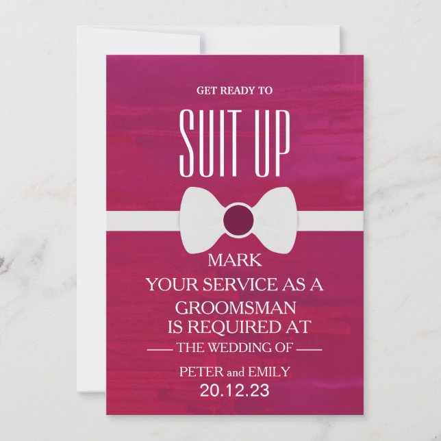 Your Service as a Groomsman Invitation (Front)