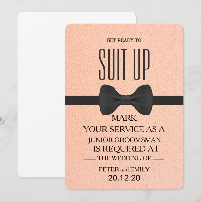 Your Service as a Groomsman Invitation (Front/Back)