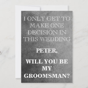 Your Service as a Groomsman Request Invitation