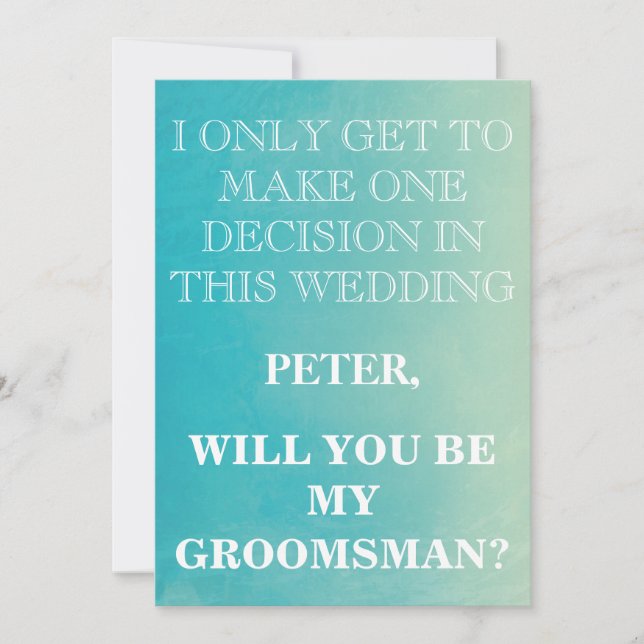 Your Service as a Groomsman Request Invitation (Front)