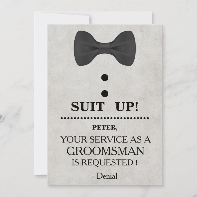 Your Service as a Groomsman Request Invitation (Front)