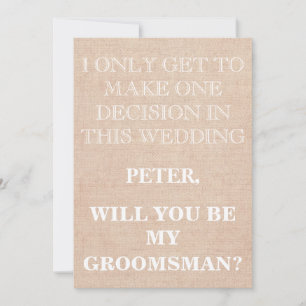Your Service as a Groomsman Request Invitation