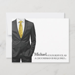Your Service As A Groomsman Required Personalised Invitation