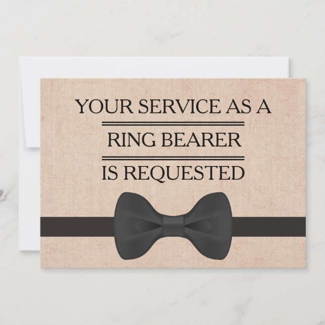 Your Service as a Groomsman  Ring Bearer Request Invitation (Front)
