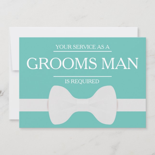 Your Service Is Requested as Best Man Groomsman In Invitation (Front)
