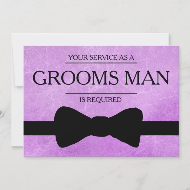 Your Service Is Requested as Best Man Groomsman In Invitation (Front)