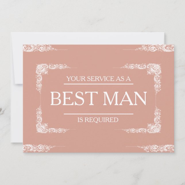 Your Service Is Requested as Best Man Groomsman In Invitation (Front)