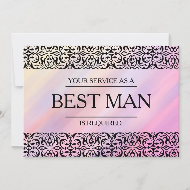 Your Service Is Requested as Best Man Groomsman In Invitation (Front)
