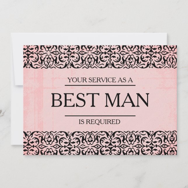 Your Service Is Requested as Best Man Groomsman In Invitation (Front)