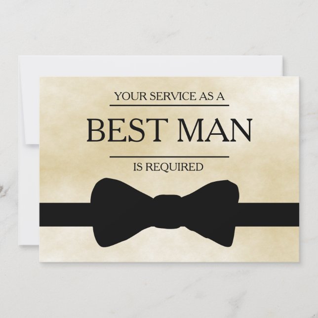 Your Service Is Requested as Best Man Groomsman In Invitation (Front)