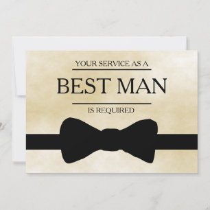 Your Service Is Requested as Best Man Groomsman In Invitation