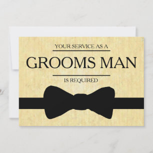 Your Service Is Requested as Best Man Groomsman In Invitation