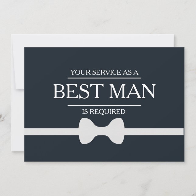 Your Service Is Requested as Best Man Groomsman In Invitation (Front)